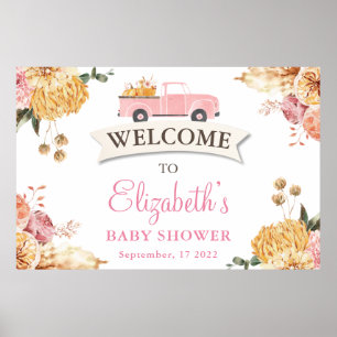 フローラLITTLE PUMPKIN GIRL Baby Showerへようこそ ポスター