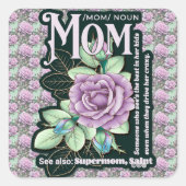 フローラMom定義オールオーバープリントプリント スクエアシール (正面)