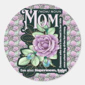 フローラMom定義オールオーバープリントプリント ラウンドシール (正面)