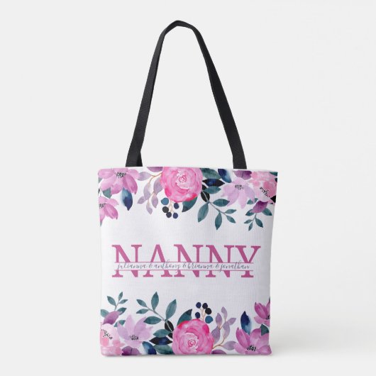 フローラNanny分割モノグラムとグランドキッズ名 トートバッグ (裏面)