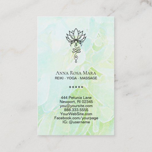 *～*フローラNirvana Sulite Geometry Yoga Lotus 名刺 (裏面)