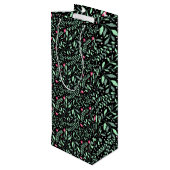 フローラpattern.05.FR.pinkおよびLgreenブラックBG ワインギフトバッグ (裏面アングル)