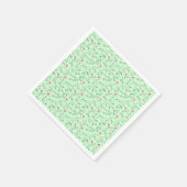 フローラpattern.05.FR.pinkおよびLgreen LGreen BG スタンダードカクテルナプキン (角)