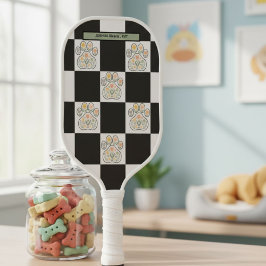 フローラpawprintチェッカーボード獣医名 ピックルボールラケット