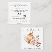 *~*フローラQRカフェコーヒー豆エスプレッソ報酬 ロイヤリティカード (正面/裏面)