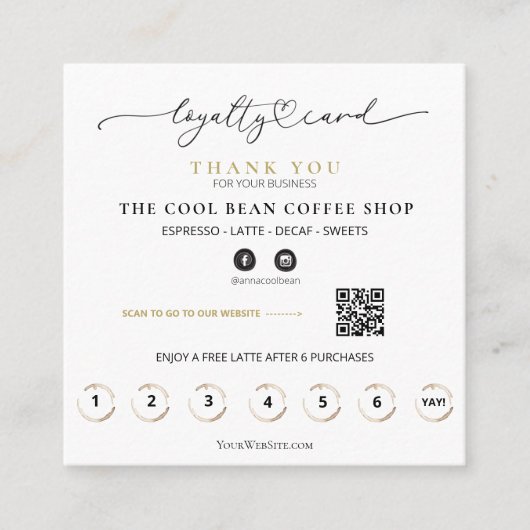 *~*フローラQRカフェコーヒー豆エスプレッソ報酬 ロイヤリティカード (正面)