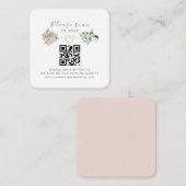 フローラQRコードウェディングRSVP エンクロージャーカード (正面/裏面)