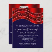 フローラQRコードグリッターブルゴーニュレッドブルー海軍 (正面/裏面)