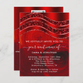 フローラQRコードグリッターブルゴーニュレッドローズ (正面/裏面)