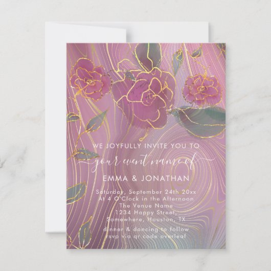 フローラQRコードマルサラブルゴーニュ金ゴールドピンク (正面)