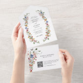 フローラQRコー結婚ドの全招待状 オールインワン招待状 (貼ってはがせる)