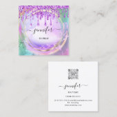 フローラQRCodeプロフェッショナルショップドリップホログラフ スクエア名刺 (正面/裏面)