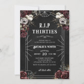 フローラRIP 30s私の若者への40歳の誕生日の死 招待状 (正面)