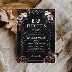 フローラRIP 30s私の若者への40歳の誕生日の死 招待状