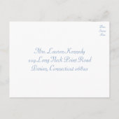 フローラRSVPイエローサンフラワー&ブルーウェディングパーティー インビテーションポストカード (裏面)