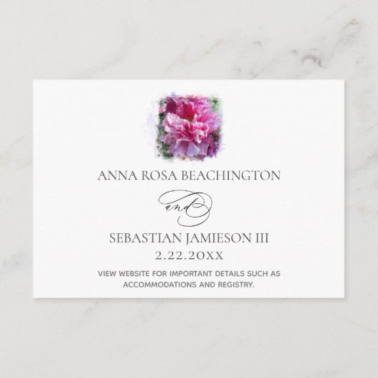 *~*フローラRSVPウェブサイトAR1ウェディングRSVP エンクロージャーカード (裏面)