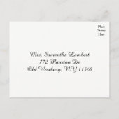 フローラRSVPピンクフラワーレトロウェディングパーティー インビテーションポストカード (裏面)