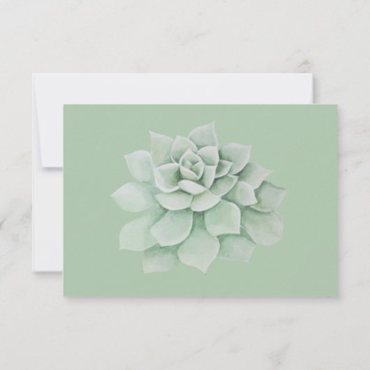 フローラRSVPミントグリーン多汁性サボテン応答 出欠カード (裏面)