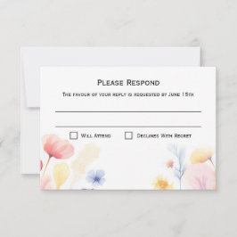フローラRSVP応答結婚カード 出欠カード