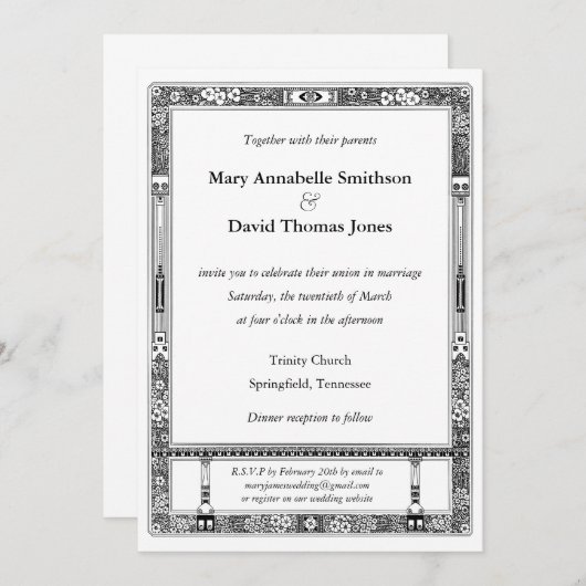 フローラRSVP結婚式招待状 招待状 (正面/裏面)