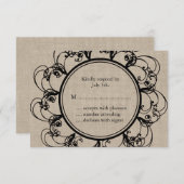 フローラRSVP on burlap 出欠カード (正面/裏面)