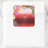 フローラRuby赤グラデーション製品ラベルMonogramロゴ スクエアシール (バッグ)