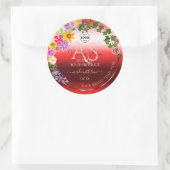 フローラRuby赤グラデーション製品ラベルMonogramロゴ ラウンドシール (バッグ)