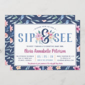 フローラsipと参照ベビーシャワー招待状、春 招待状 (正面/裏面)