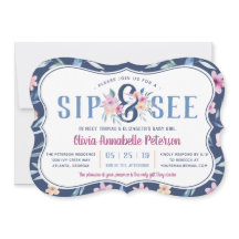 フローラsipと参照ベビーシャワー招待状、春