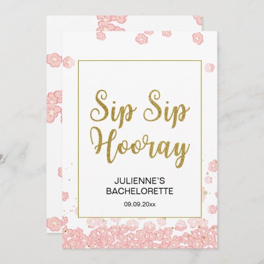 フローラsipホレイサイン |ピンクと金ゴールド (正面/裏面)