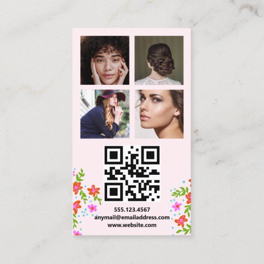 フローラSNSフォトグリッド、QRコード 名刺 (裏面)