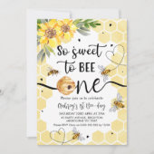 フローラSo Sweet To Bee One Bee 1st Birthday 招待状 (正面)