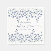 フローラSomething Blue Before I doブライダルシャワー スタンダードカクテルナプキン (正面)