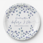 フローラSomething Blue Before I doブライダルシャワー ペーパープレート (正面)
