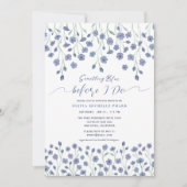 フローラSomething Blue Before I doブライダルシャワー 招待状 (正面)