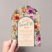 フローラsweet sixteen招待の透過的 アクリル招待状 (インサイチュ (ポータブル))