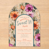 フローラsweet sixteen招待の透過的 アクリル招待状 (正面)