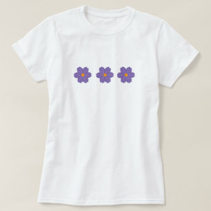 フローラTシャツ、紫色のワイルドフラワー Tシャツ