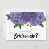 フローラUltra Violet Purple Be My Bridesmaid Card 招待状 (正面)