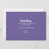 フローラUltra Violet Purple Be My Bridesmaid Card 招待状 (裏面)