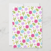 フローラUnicornケーキ誕生日パーティーへの招待 招待状 (裏面)