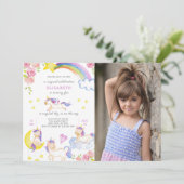 フローラUnicorn誕生日招待状(写真あり) 招待状 (スタンド正面)