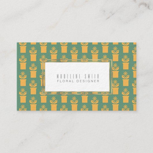 フローリエレガントストヴィンテージグリーンフローラ 名刺 (正面)