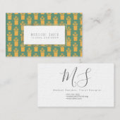 フローリエレガントストヴィンテージグリーンフローラ 名刺 (正面/裏面)