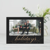 フローリエレガントッシュスクリプトブラックホリディフォトカード シーズンカード (スタンド正面)