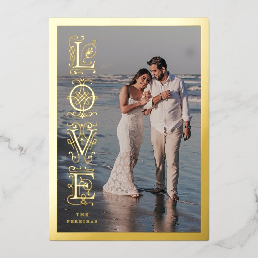 フローリエレガントッシュラブフォイルのバレンタインデーのカード 箔シーズンカード (正面)