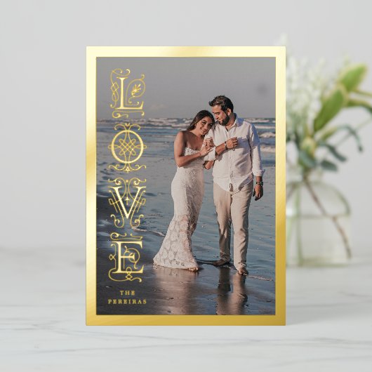 フローリエレガントッシュラブフォイルのバレンタインデーのカード 箔シーズンカード (立ち正面)