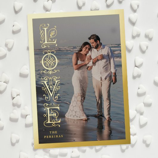 フローリエレガントッシュラブフォイルのバレンタインデーのカード 箔シーズンカード