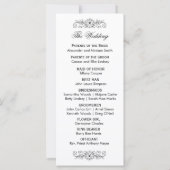 フローリエレガントッシュ白黒結婚式 プログラム (裏面)