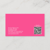 フローリストカラフルフローラブーケとQRコードホワイト 名刺 (裏面)